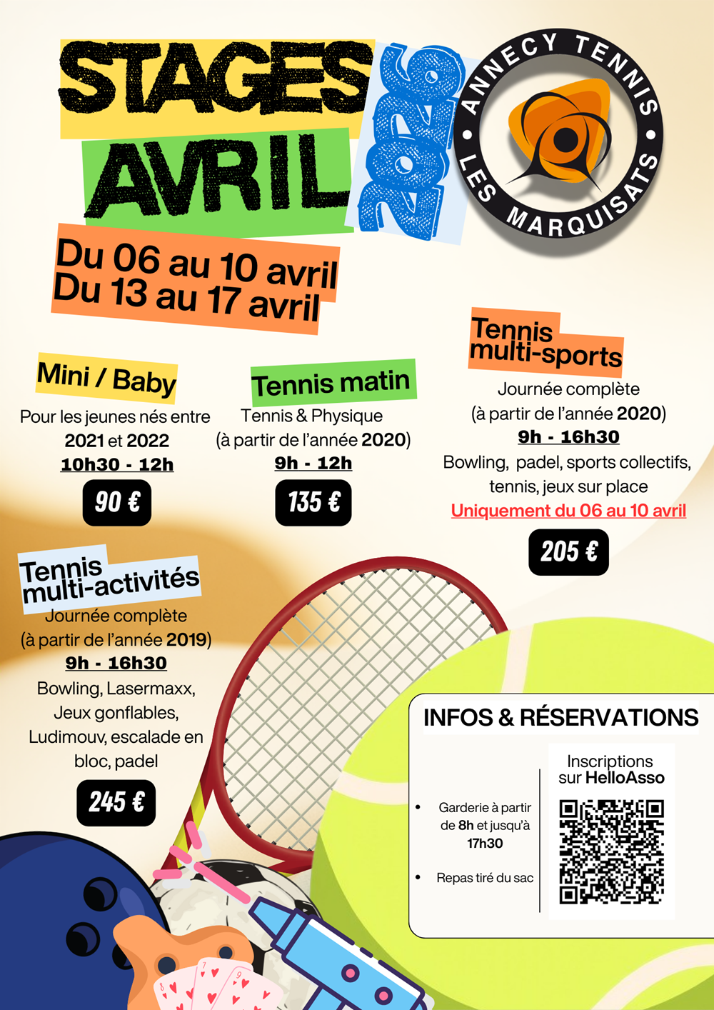 Stage Tennis Avril 2026
