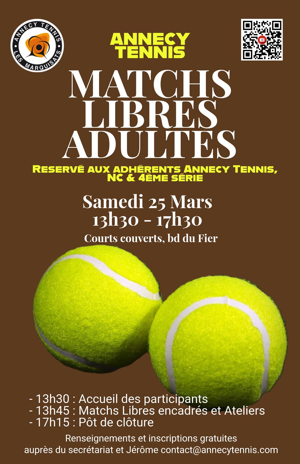 Animations Adultes / Matchs Libres 25 mars 2023