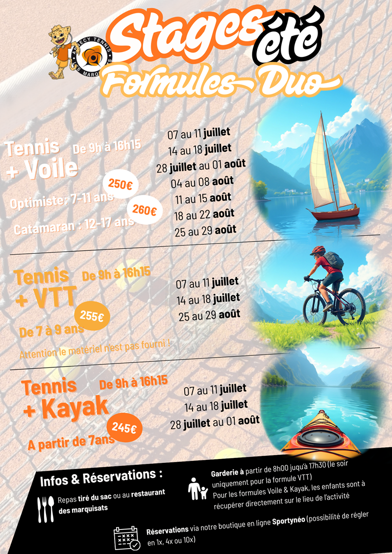 Stages d’été - Formules Duo